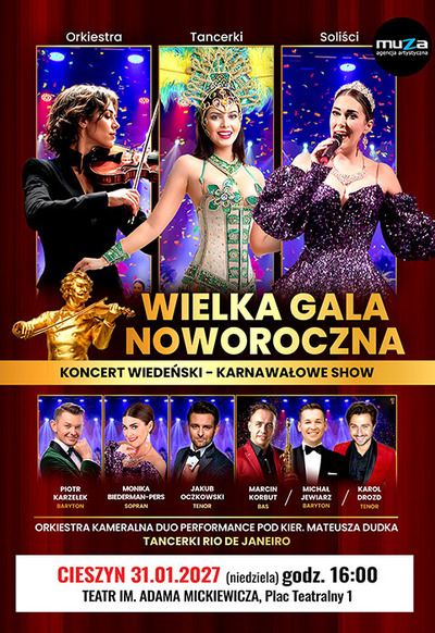 Plakat wydarzenia:  Wielka Gala Noworoczna 